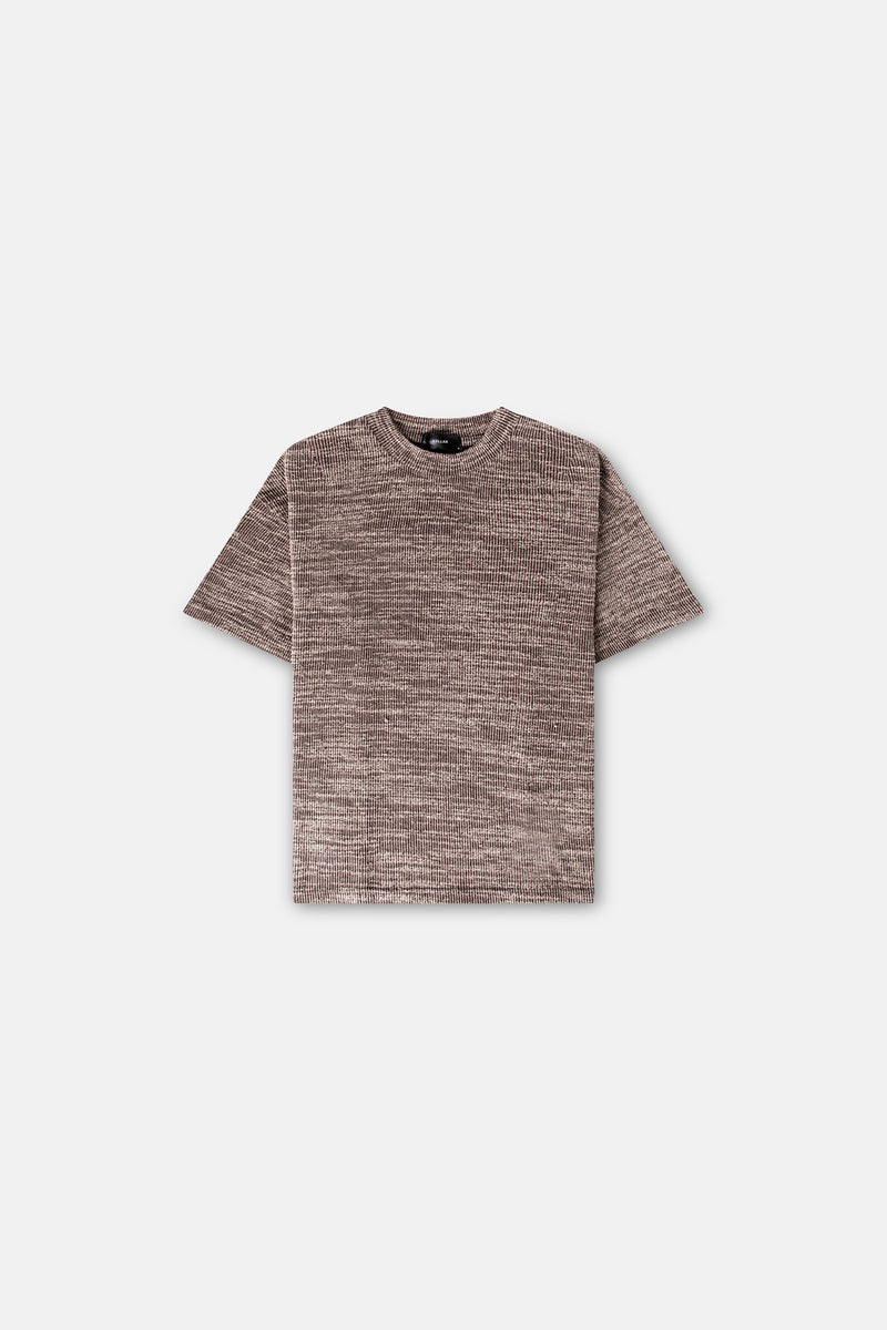 JM Shirts & Tops Textured Tee -  Sand Brown