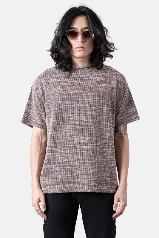 JM Shirts & Tops Textured Tee -  Sand Brown