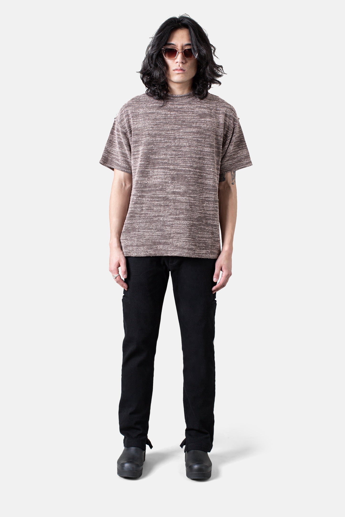 JM Shirts & Tops Textured Tee -  Sand Brown