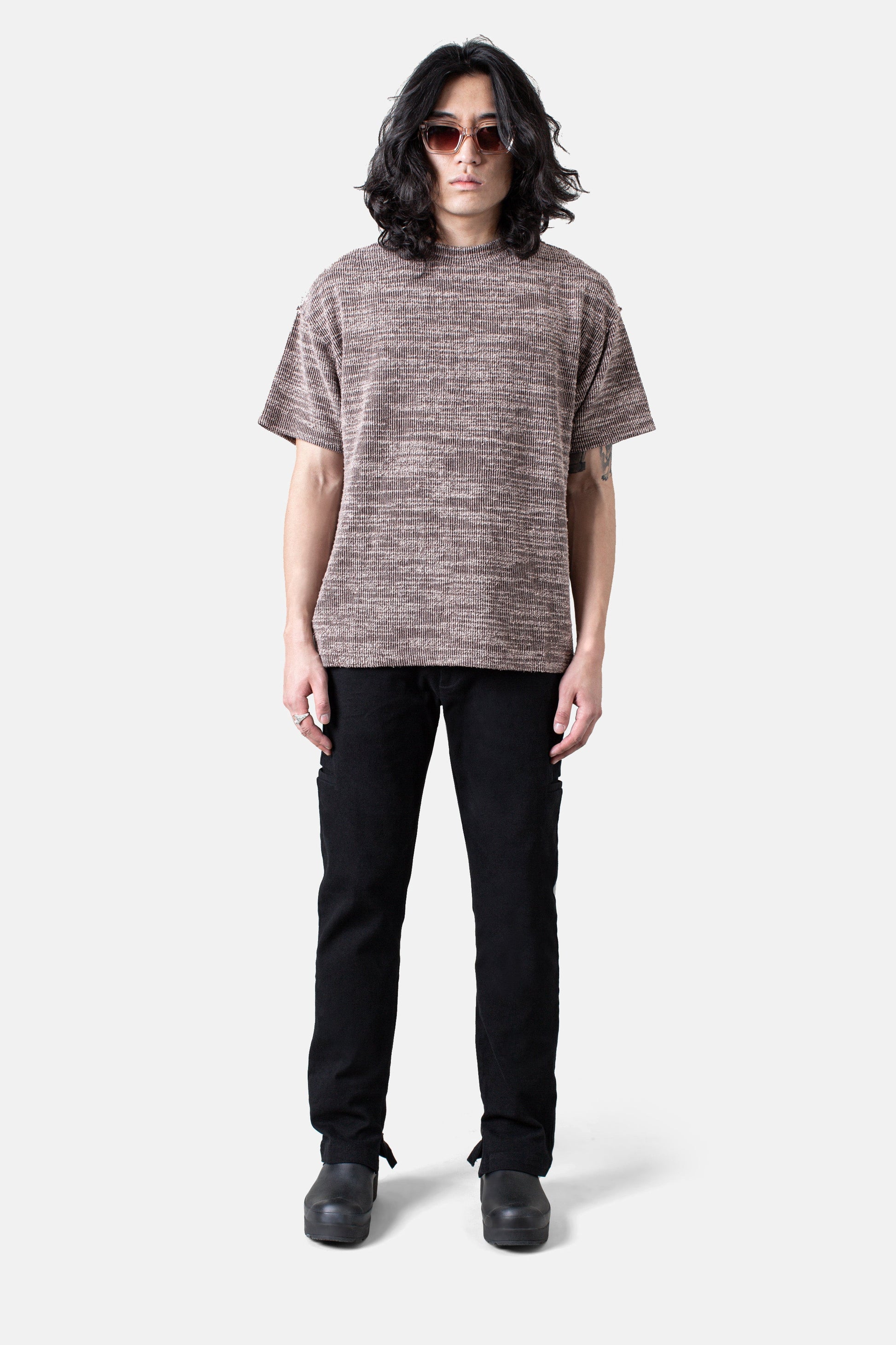 JM Shirts & Tops Textured Tee -  Sand Brown