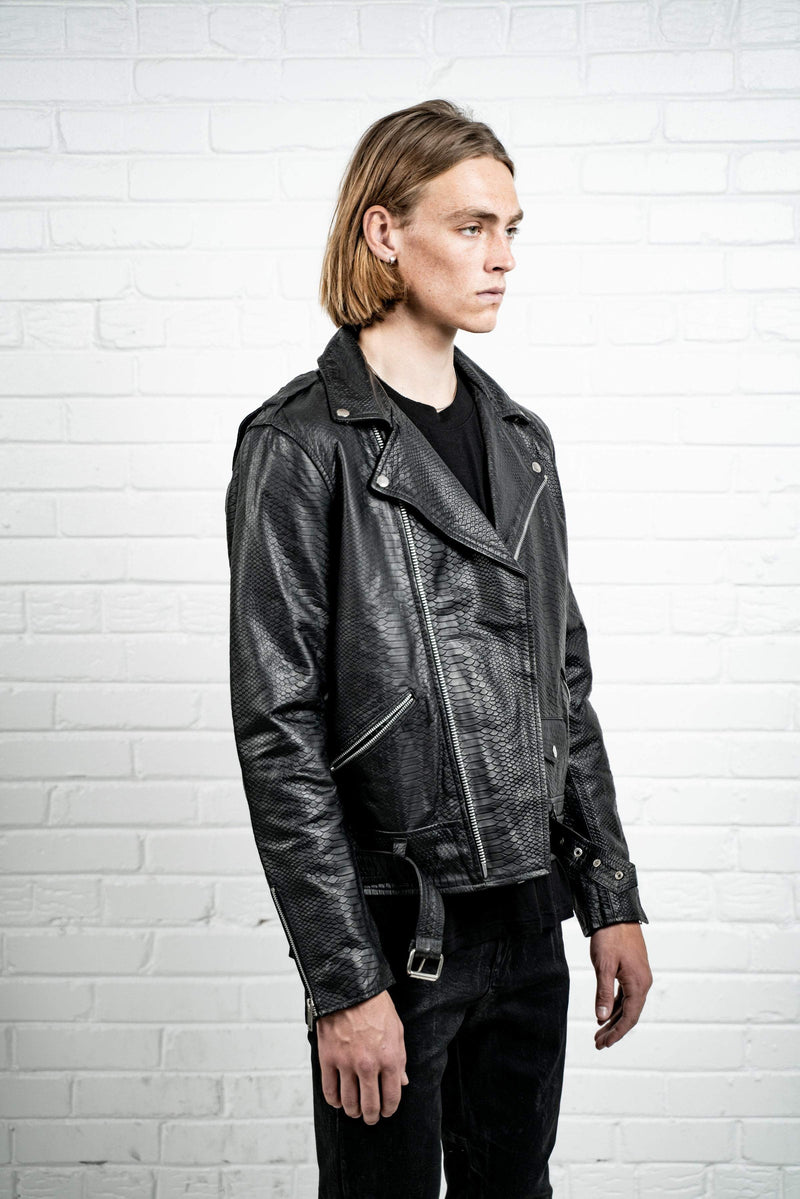 Kollar Clothing Crocodile Leather Jacket - Black