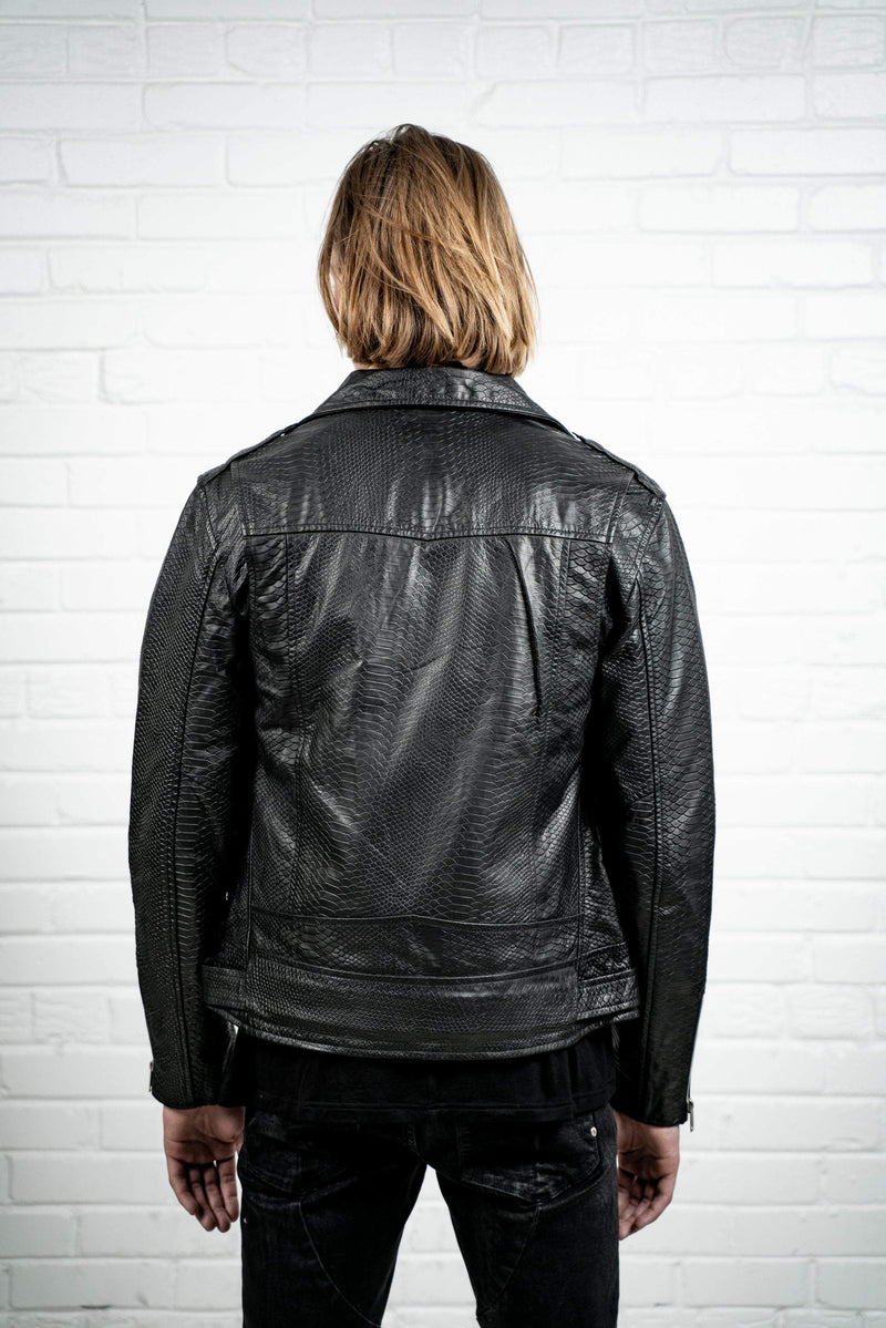 Kollar Clothing Crocodile Leather Jacket - Black