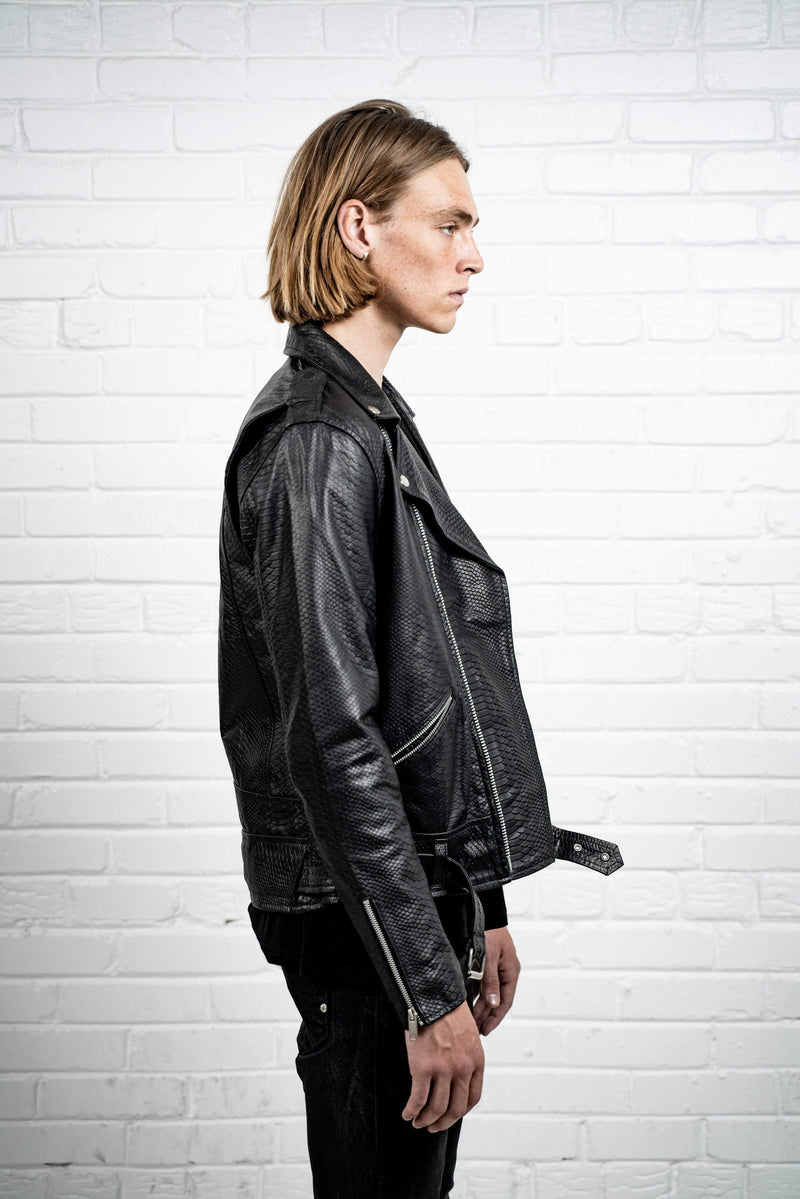 Kollar Clothing Crocodile Leather Jacket - Black