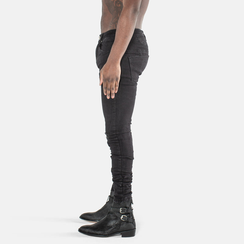 KY denim 203 Rockstars - Destroyed Essential Black Denim