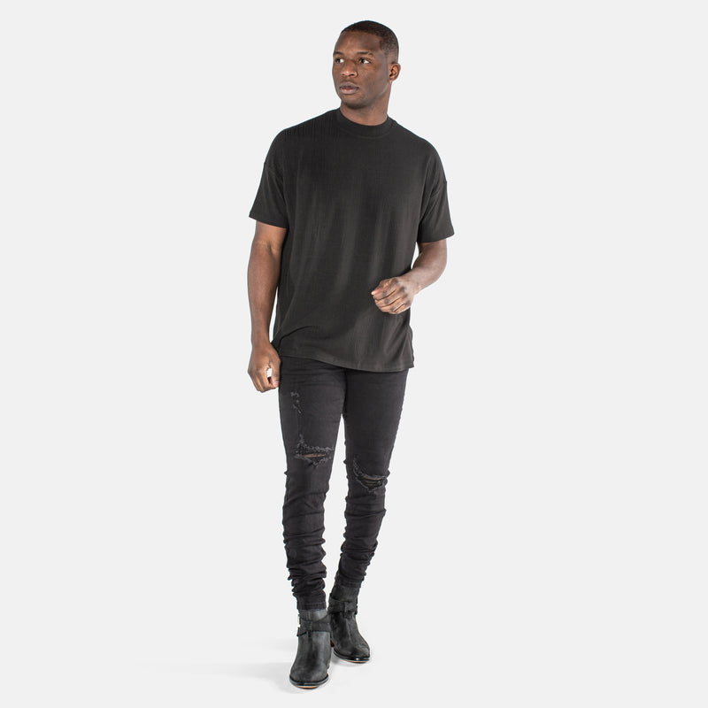 KY denim 203 Rockstars - Destroyed Essential Black Denim