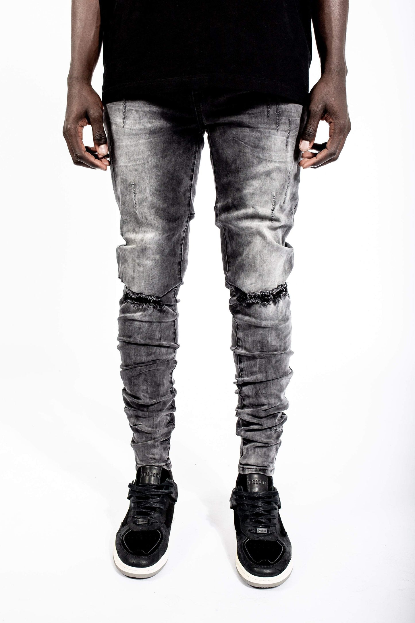 KY denim 203 Rockstars - Destroyed Essential Charcoal