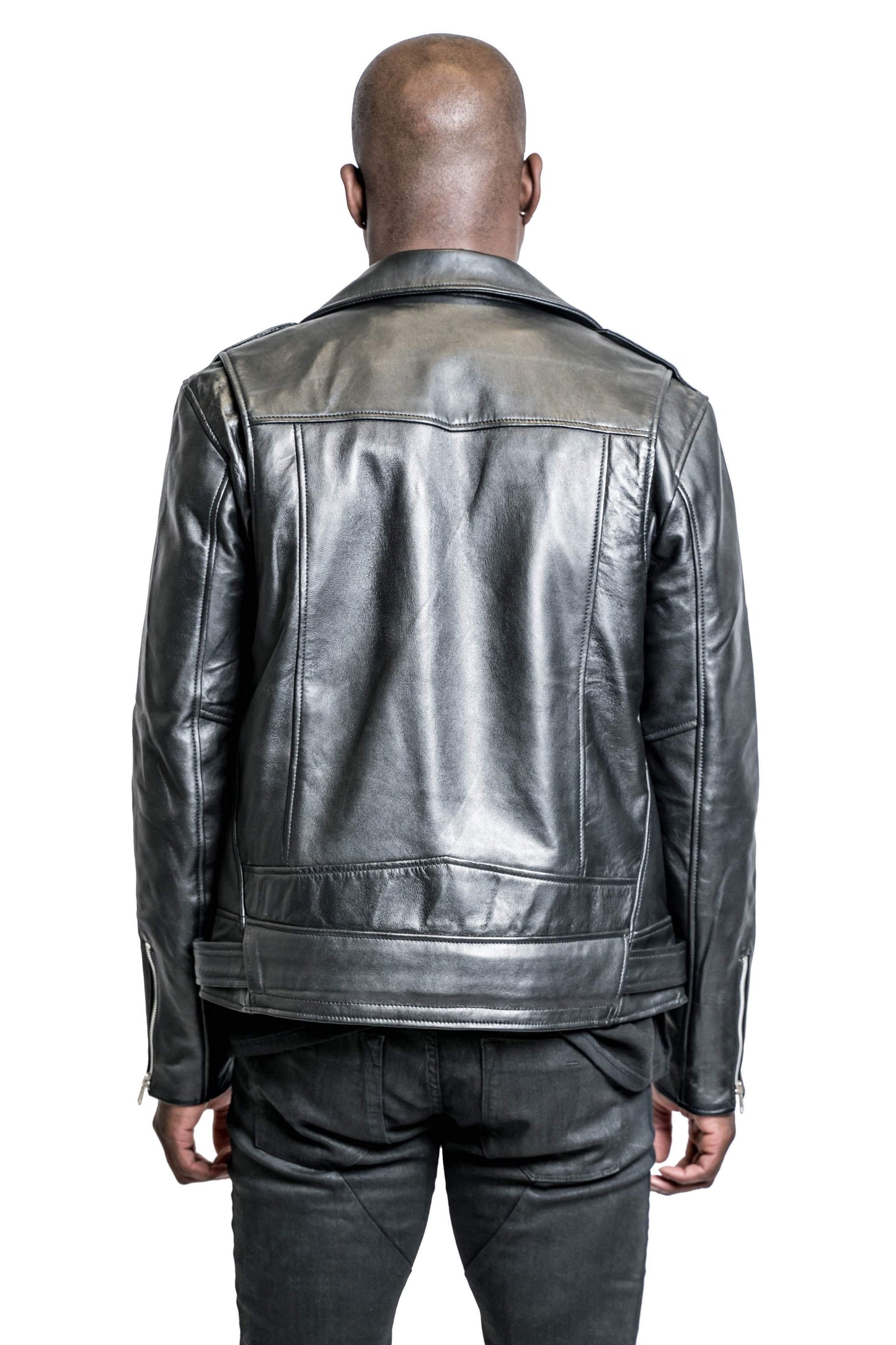 LB Classic Matte Leather Biker - Black
