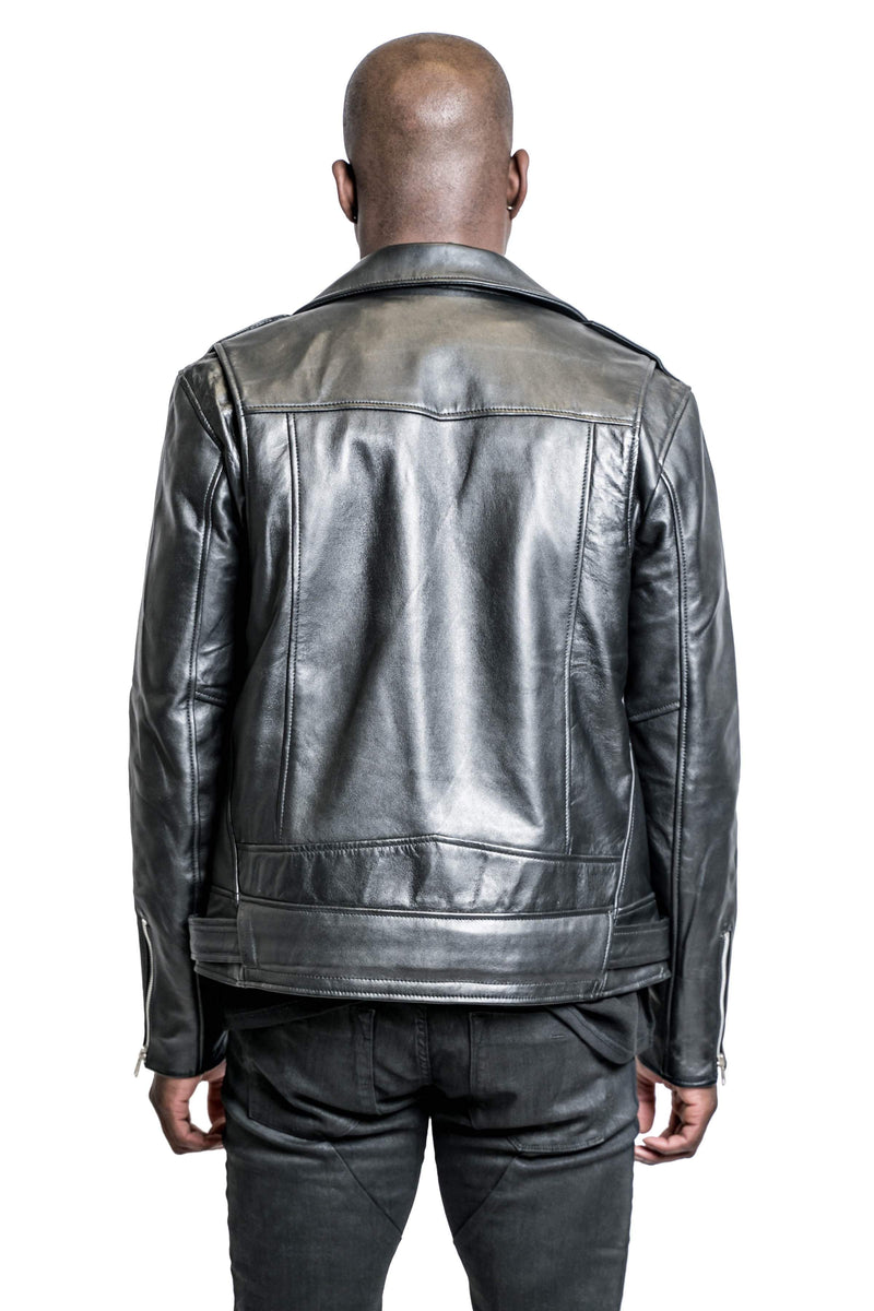LB Classic Matte Leather Biker - Black