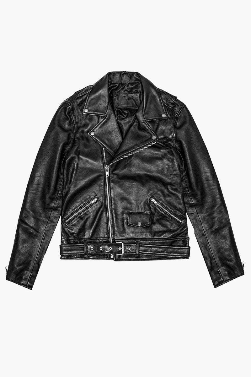 LB Classic Matte Leather Biker - Black
