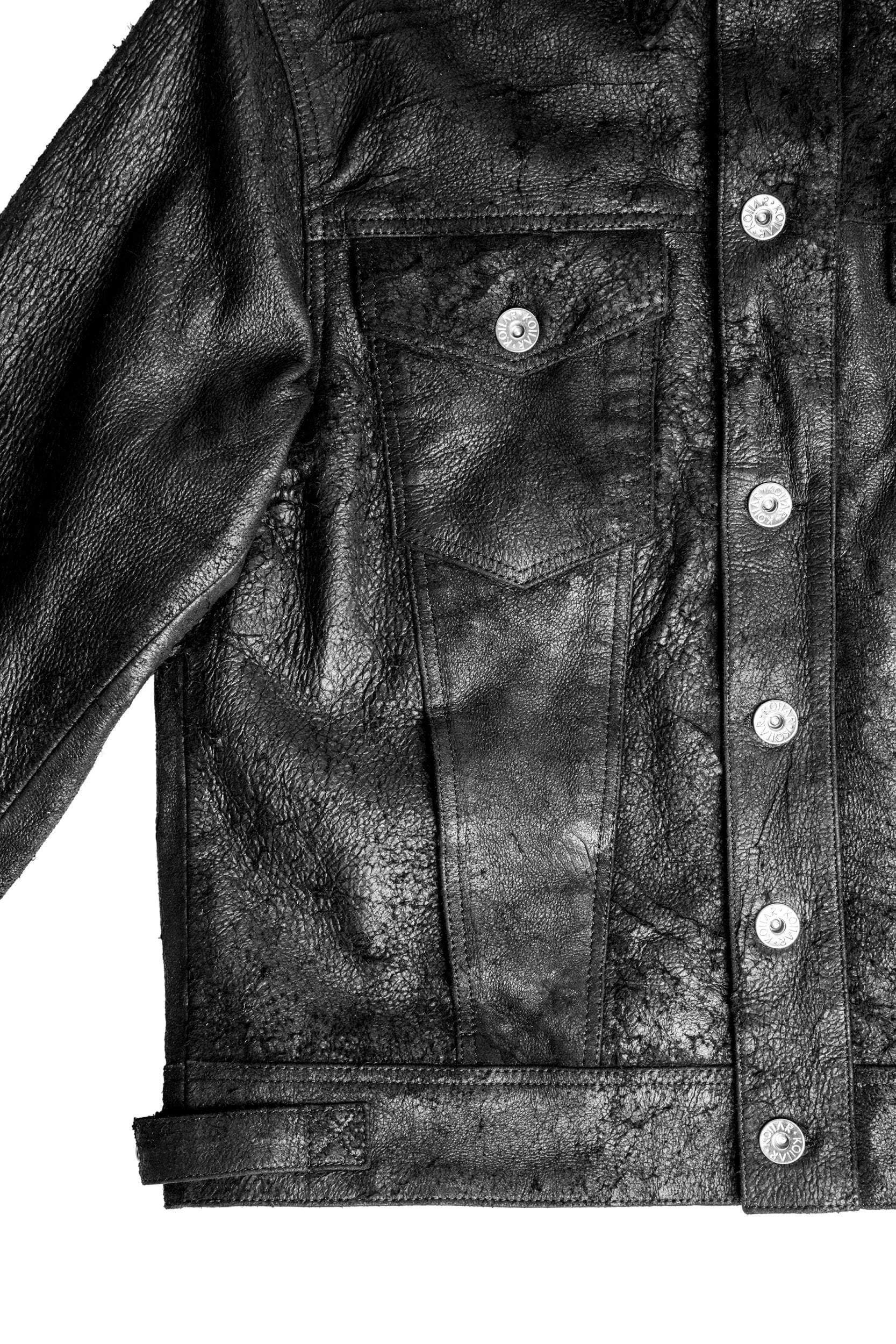 LB Distressed Trucker Jacket - Black