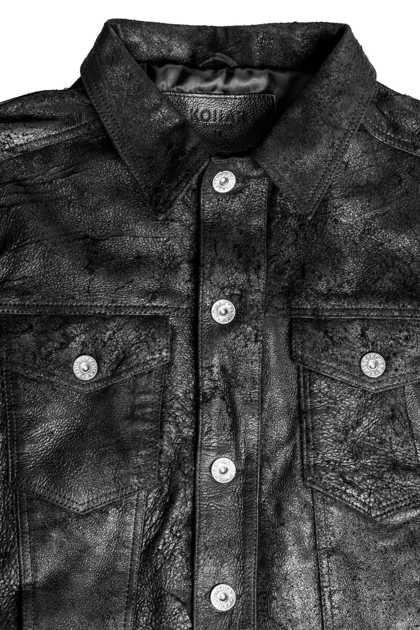 LB Distressed Trucker Jacket - Black