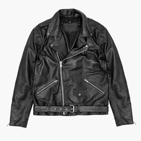 Pythono Leather Jacket - Black – S3AS0NS