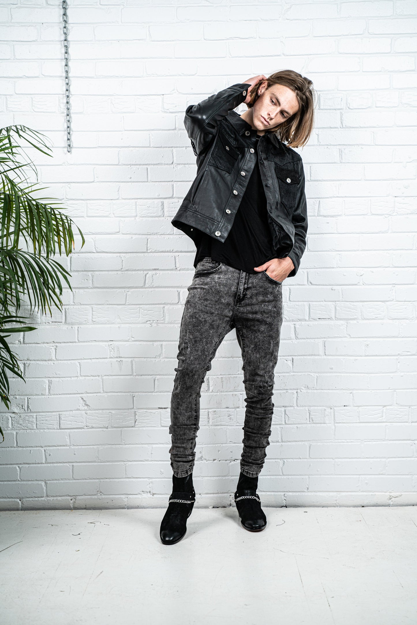 LB Two Tone Rider Jacket - Black