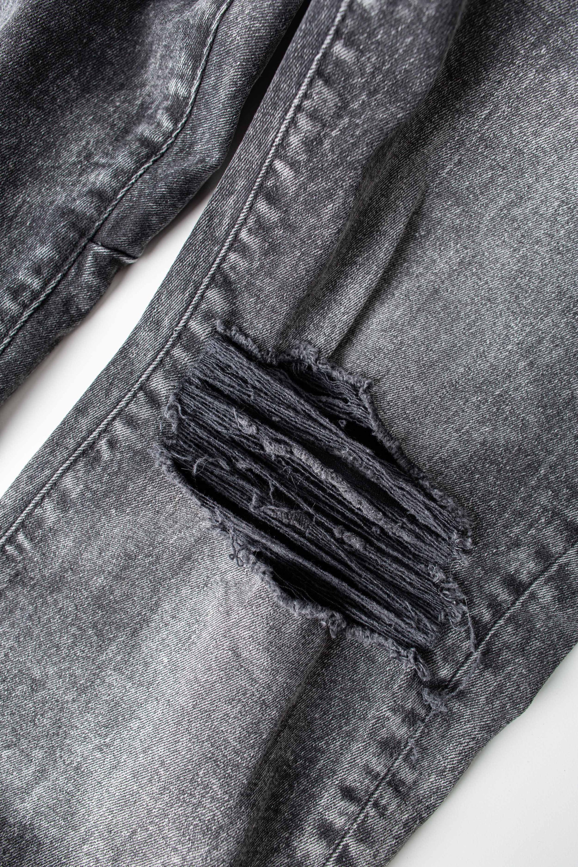 PL denim 203 Skinny Denim -  Distressed Foggy Black