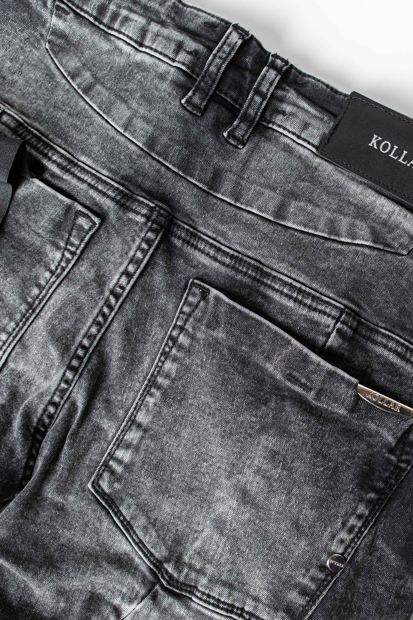 PL denim 203 Skinny Denim -  Distressed Foggy Black