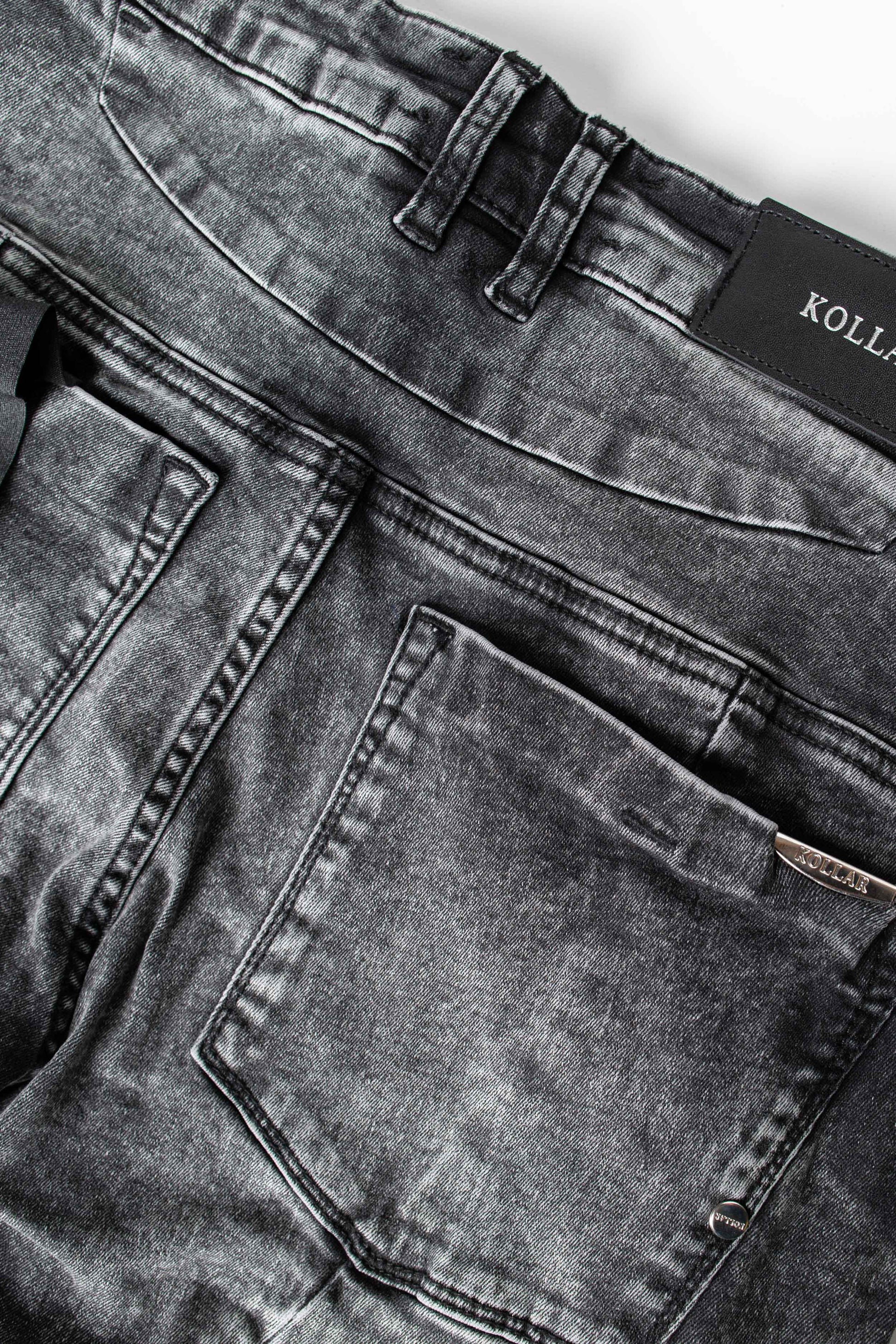 PL denim 203 Skinny Denim -  Distressed Foggy Black