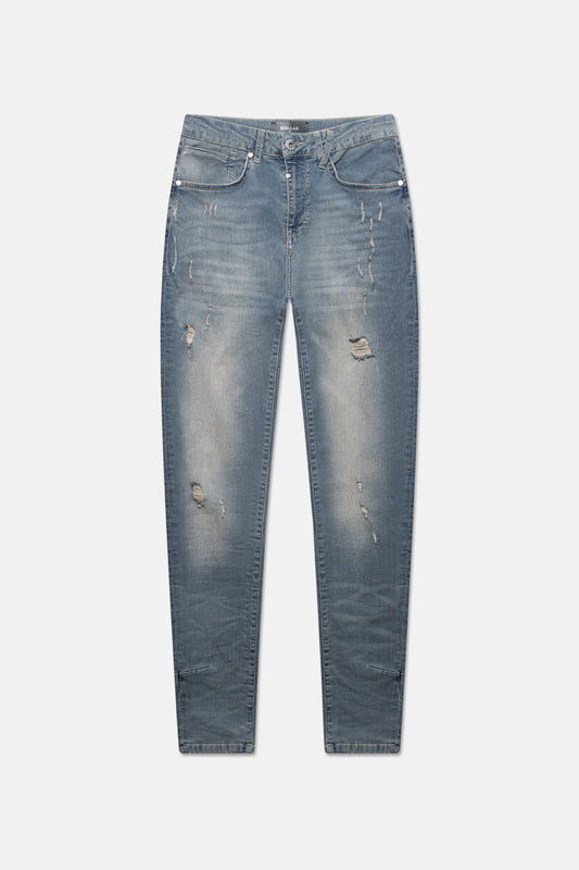 PL denim 203 Skinny - Destroyed Tinted Blue
