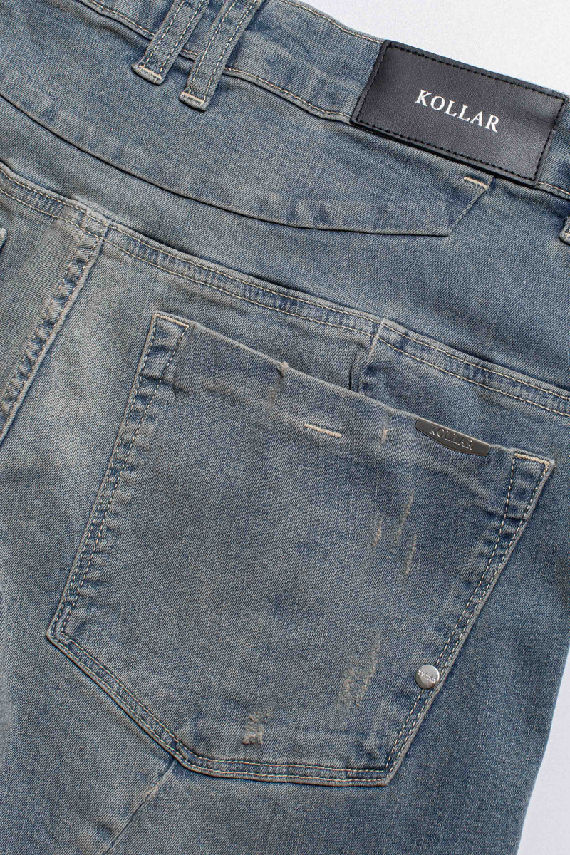 PL denim 203 Skinny - Destroyed Tinted Blue