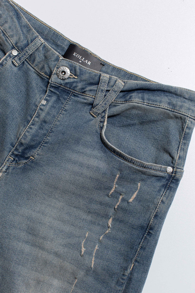 PL denim 203 Skinny - Destroyed Tinted Blue