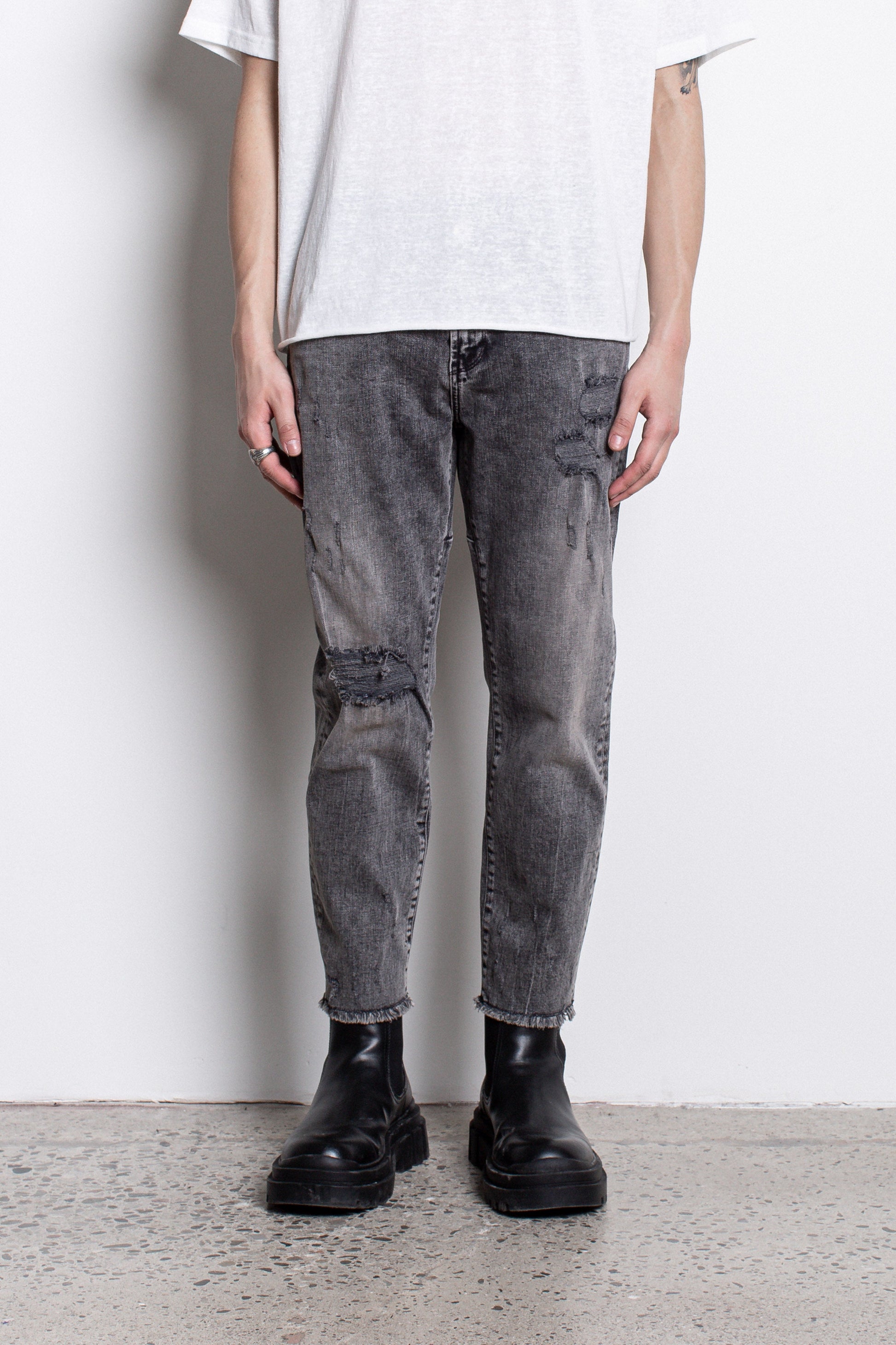 PL denim 701 Straight Crop - Washed Paisley Grey