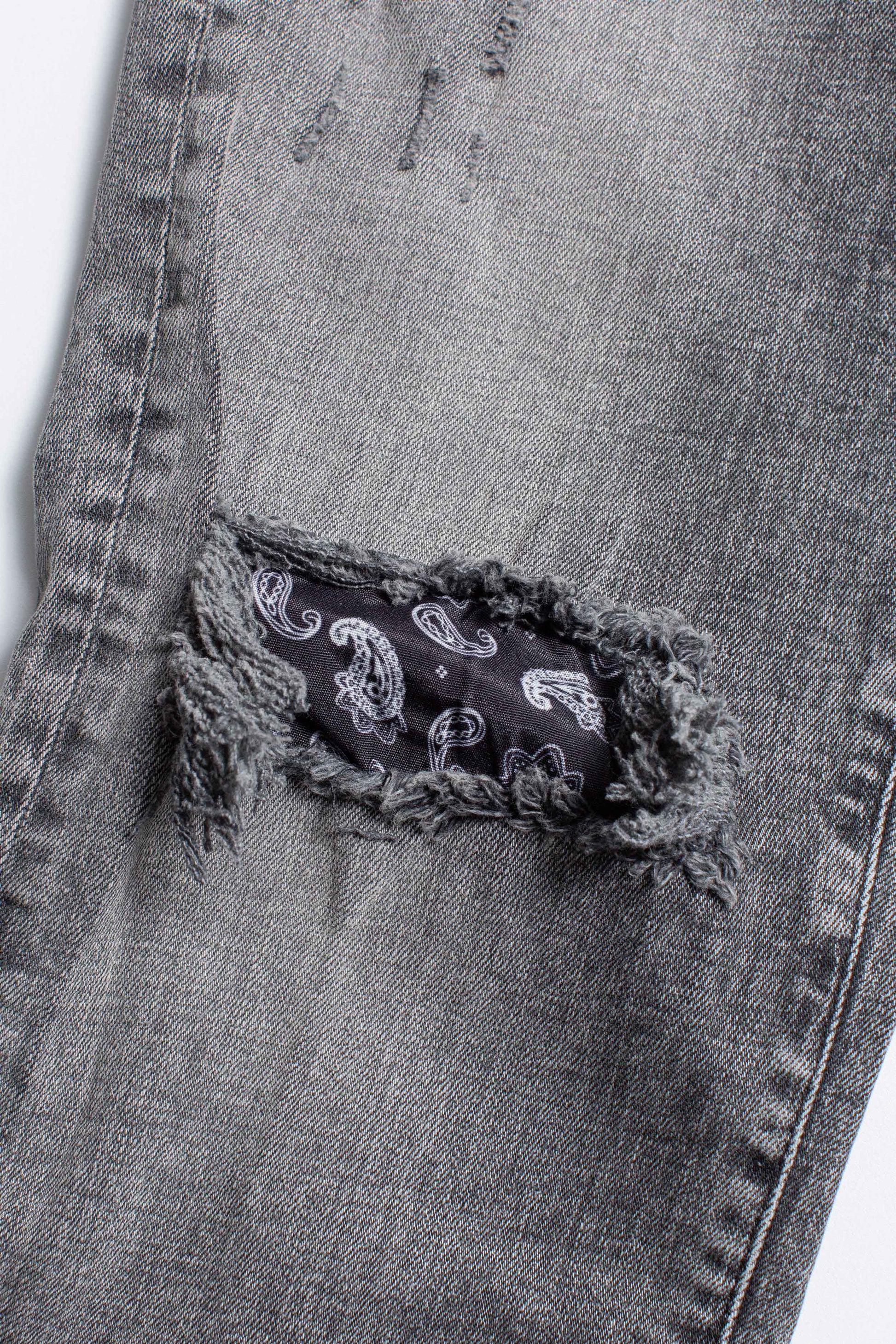 PL denim 701 Straight Crop - Washed Paisley Grey