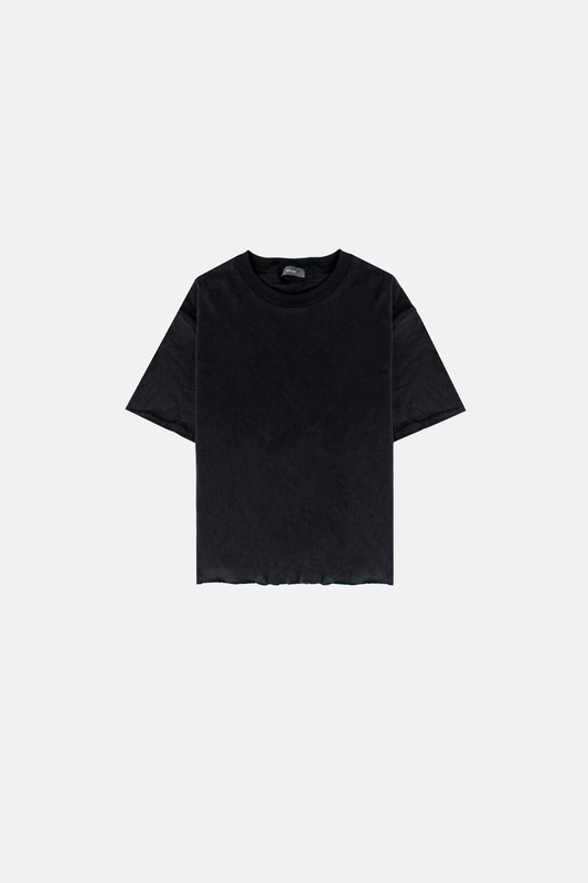 VE Cotton Tee - Black (Raw Hem)