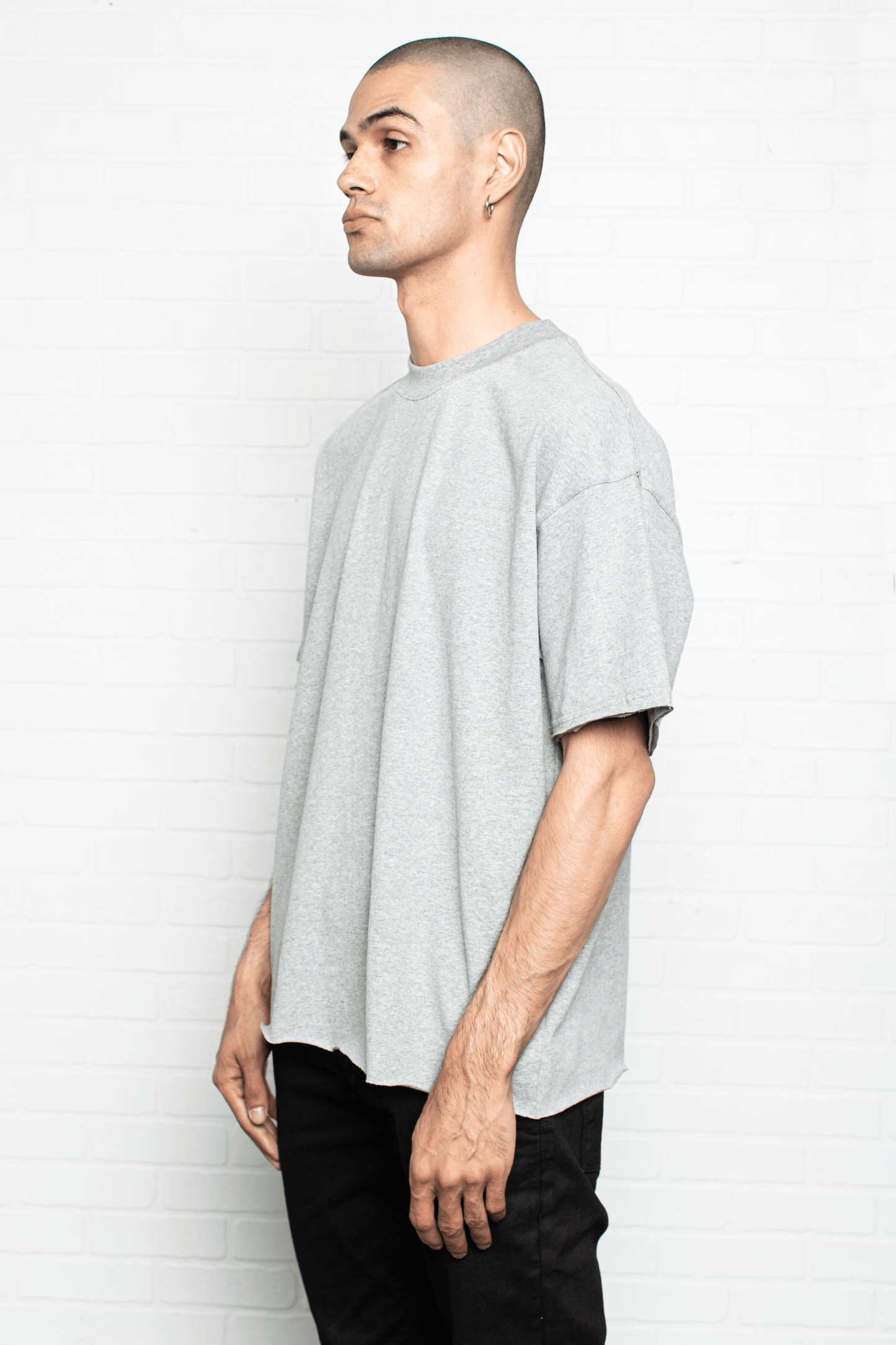 VE Cotton Tee -  Grey (Raw Hem)