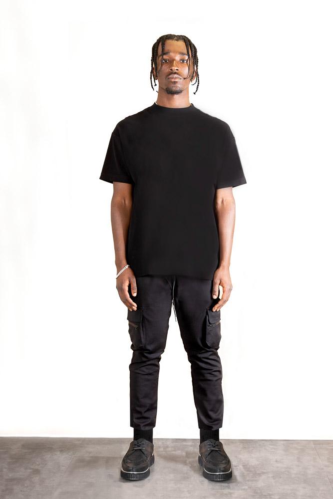 VE denim Cropped Cargo Pants - Black