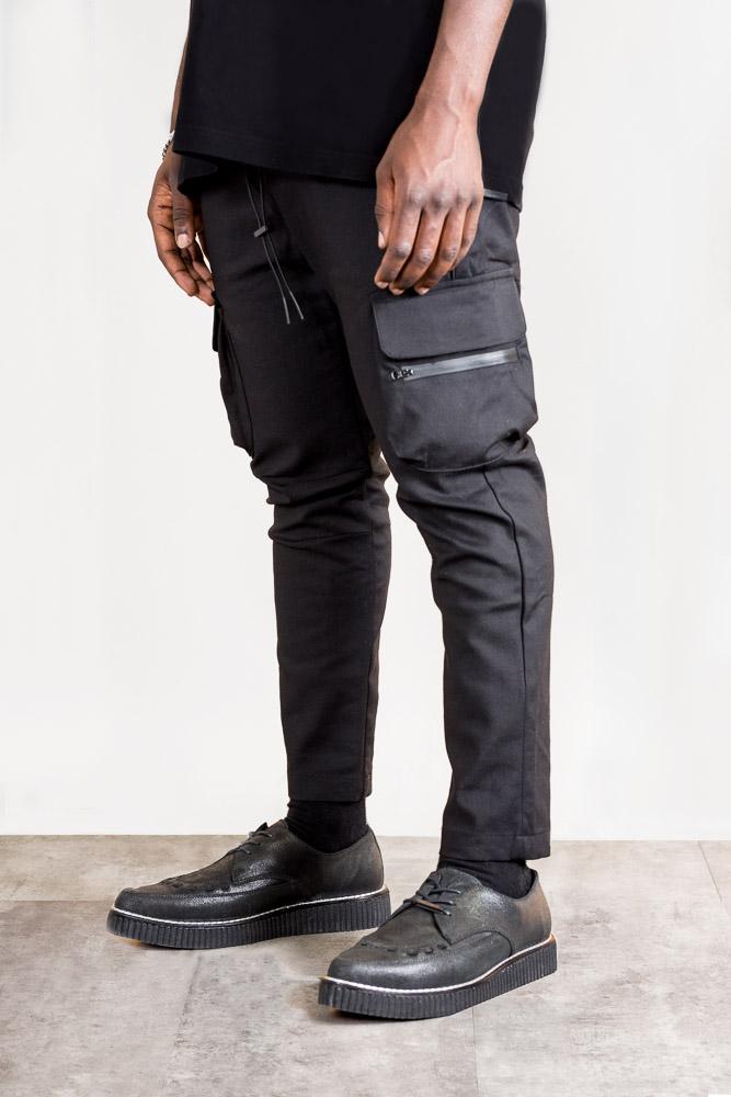 VE denim Cropped Cargo Pants - Black