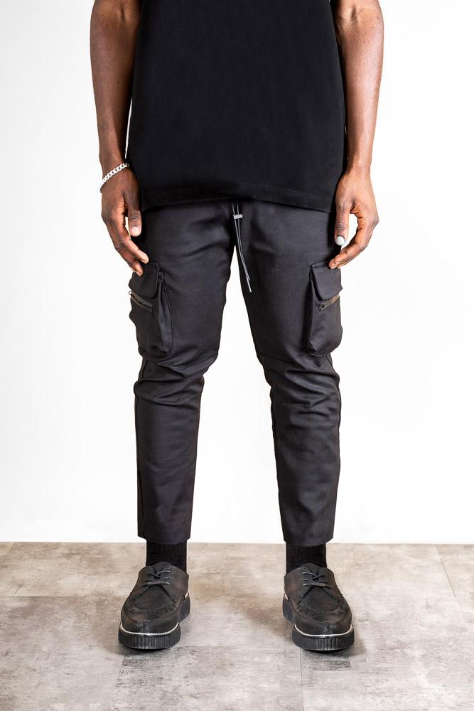 VE denim Cropped Cargo Pants - Black