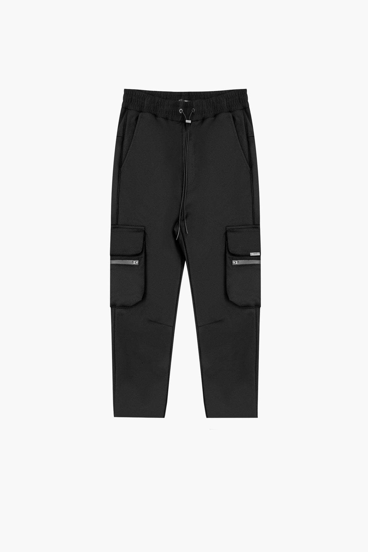VE denim Cropped Cargo Pants - Black