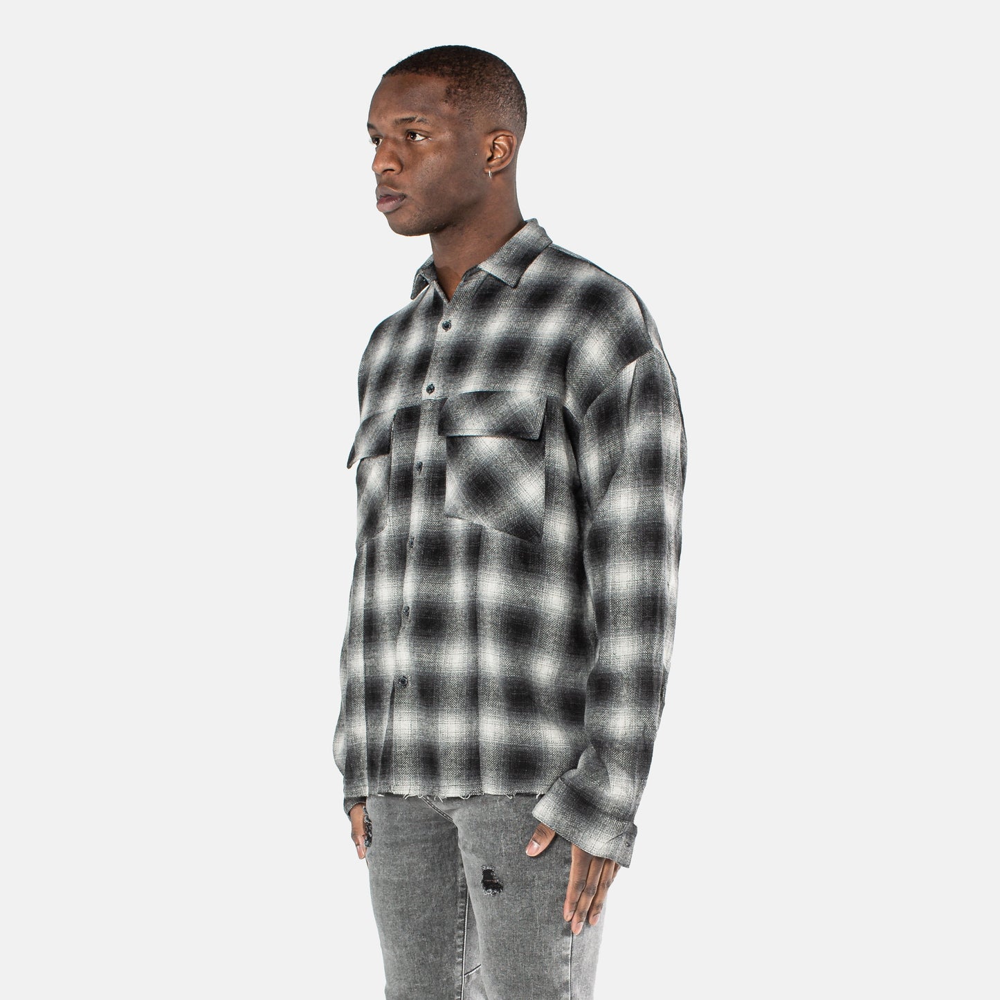 VE flannel Classic Flannel Shirt - Black/Charcoal