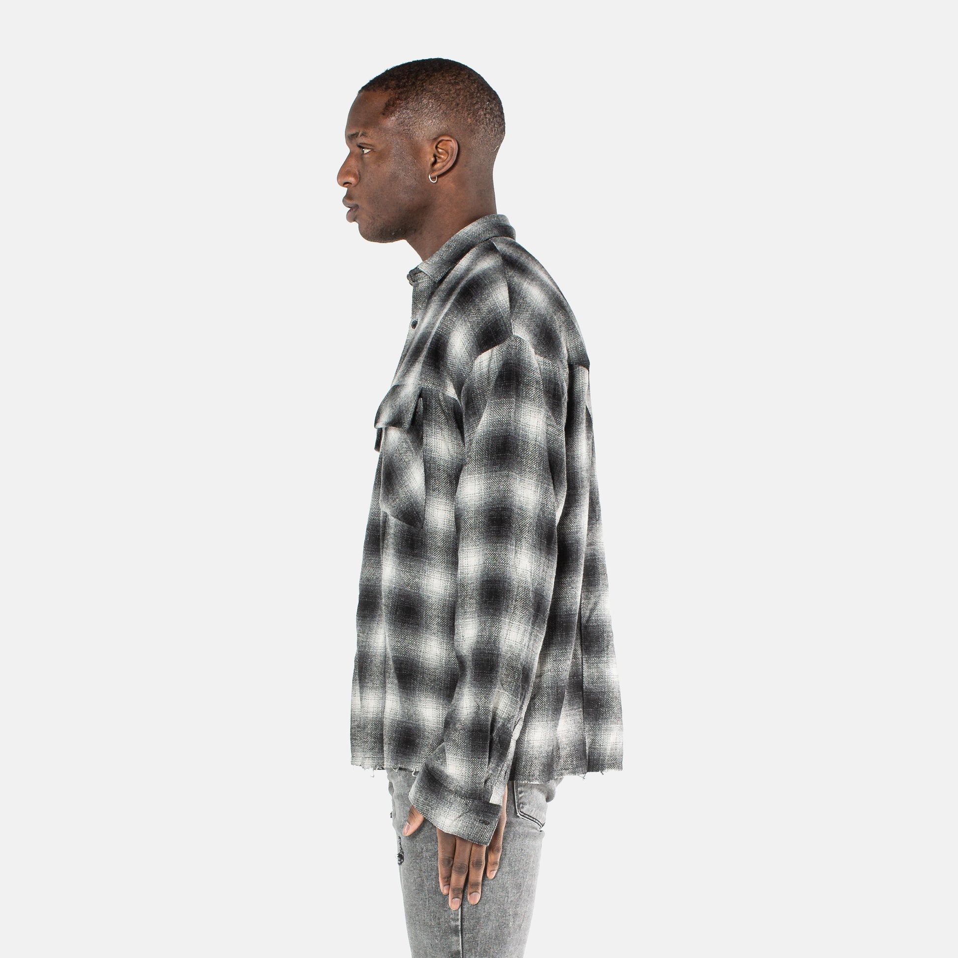 VE flannel Classic Flannel Shirt - Black/Charcoal