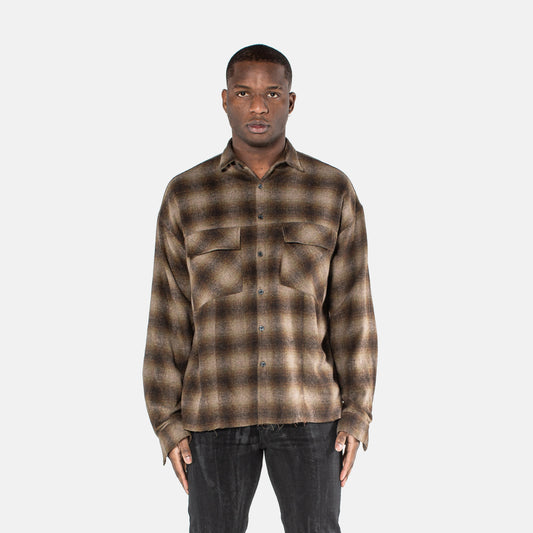 VE flannel Classic Flannel Shirt - Brown