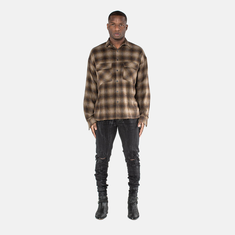 VE flannel Classic Flannel Shirt - Brown