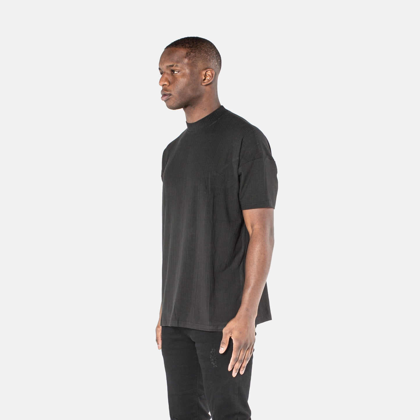 VE Ribbed Tee - Black