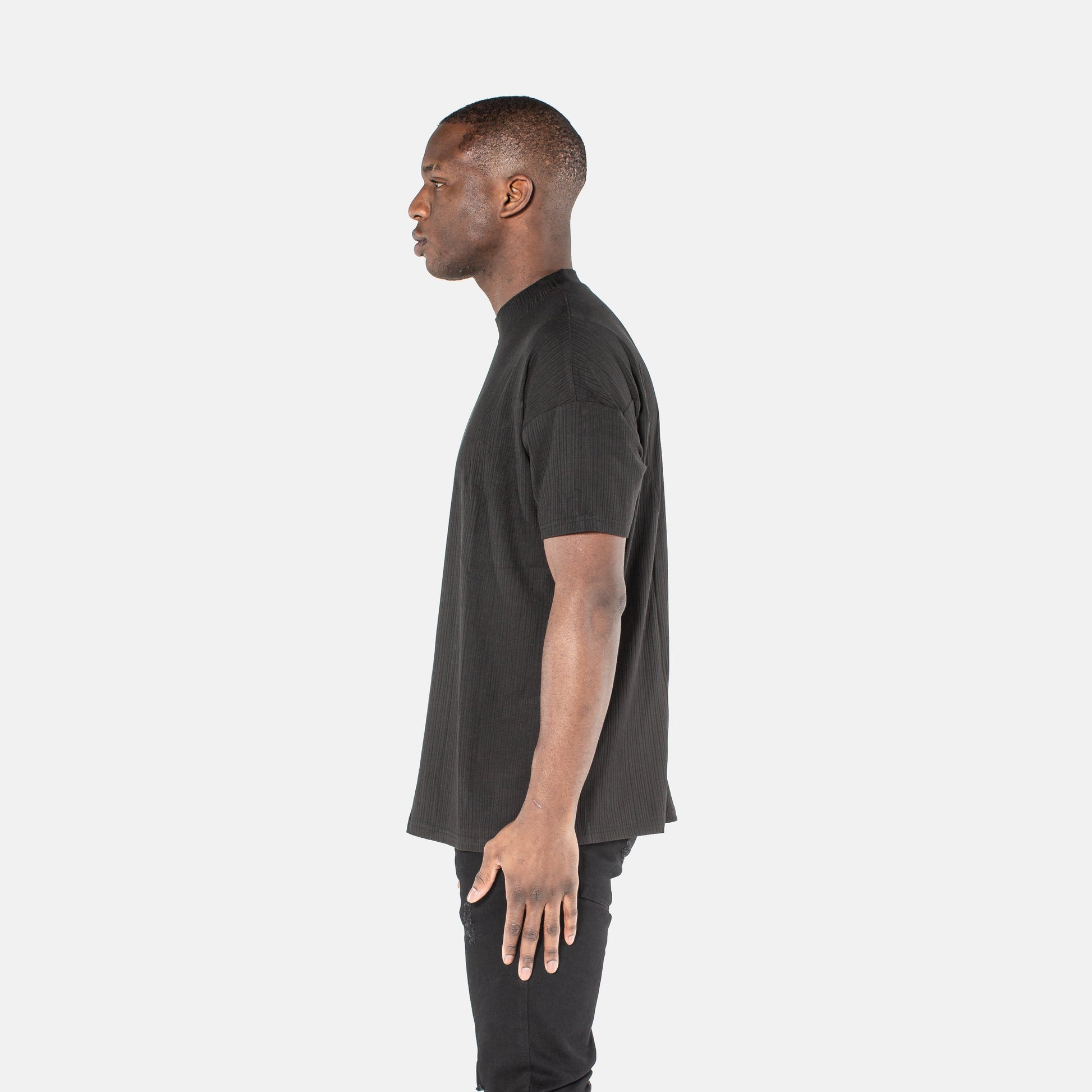 VE Ribbed Tee - Black