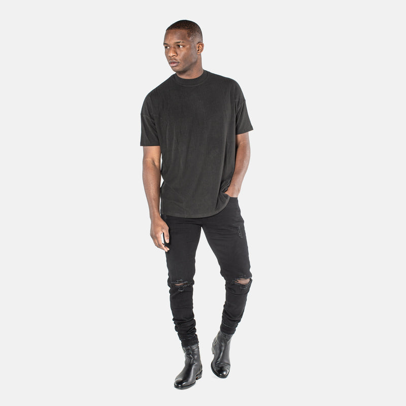 VE Ribbed Tee - Black