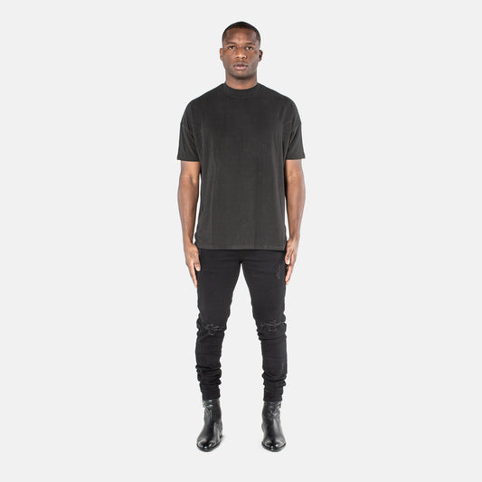 VE Ribbed Tee - Black