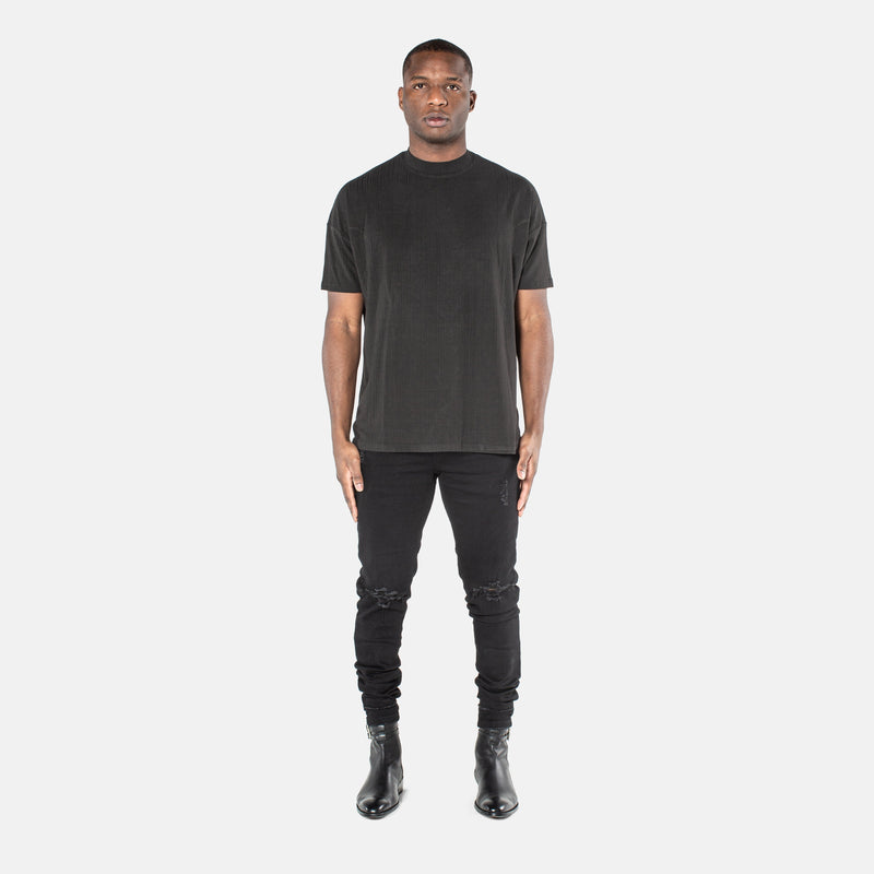 VE Ribbed Tee - Black